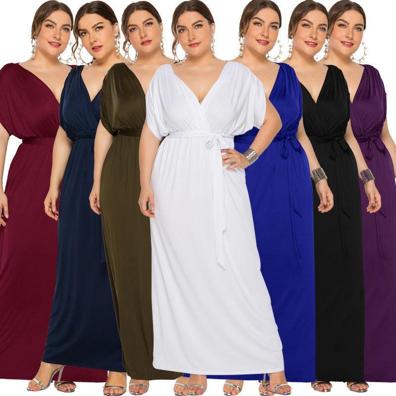 Damen Maxikleid mit raffiniertem Wickeldesign R&B