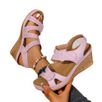 Damen Komfortable und elegante Keil-Sandalen mit verstellbaren Riemen