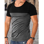 Herren Rundhals T-Shirt mit farblich abgesetztem Design und hohem Tragekomfort