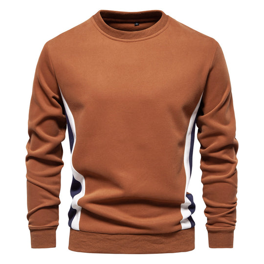 Herren nan Rundhals-Sweatshirt aus Baumwollmix mit seitlicher Kontrastpaspel und schmaler Silhouette R&B