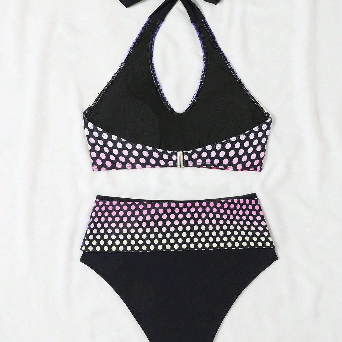 Damen Hochgeschnittenes Bikini-Set mit stilvollem Punktmuster R&B