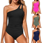 Damen Einteiliger Badeanzug mit asymmetrischem Ausschnitt und figurformendem Effekt R&B