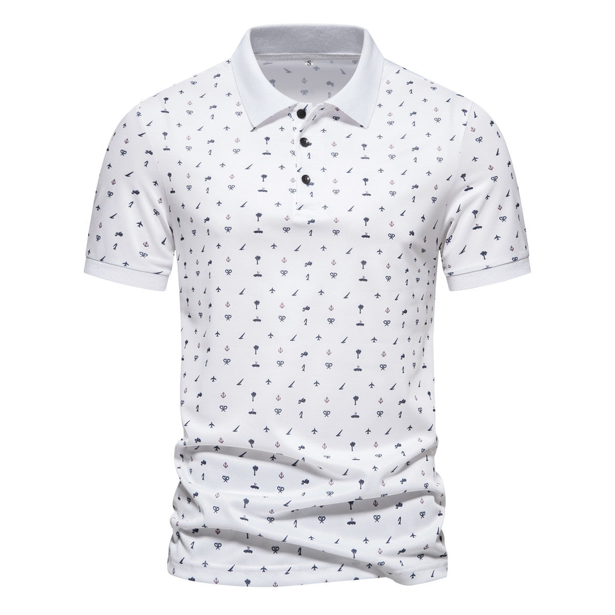 Herren Polohemd mit stilvollem Allover-Muster