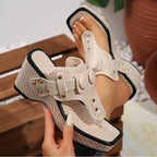 Damen Wedge-Sandaletten mit modischem Riemen-Design und komfortabler Plattform R&B