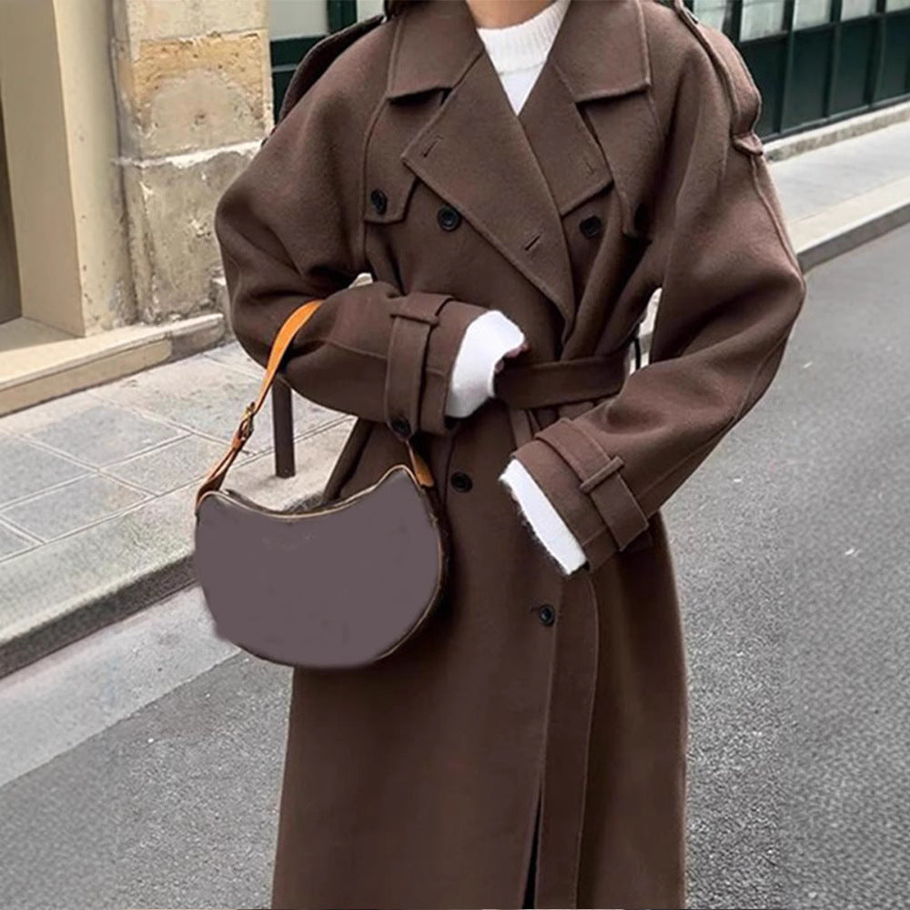 Damen Oversize Wintermantel mit elegantem Revers und praktischen Taschen R&B