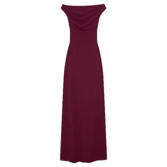Damen Elegantes Off-Shoulder Maxikleid mit fließendem Schnitt R&B