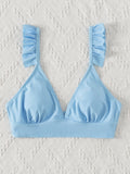Damen Triangel-Bikinioberteil mit verspielten Rüschen R&B