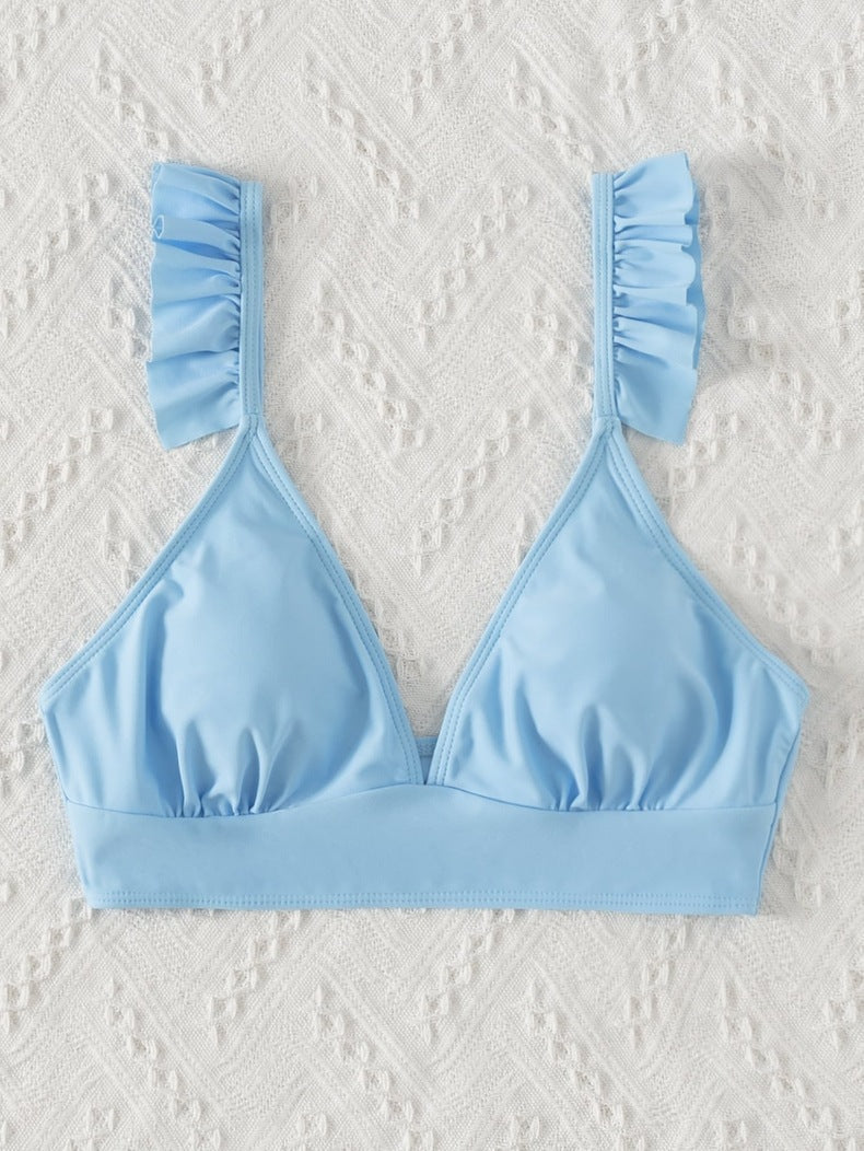 Damen Triangel-Bikinioberteil mit verspielten Rüschen R&B