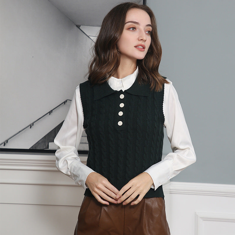 Damen Stricktop mit Kollo