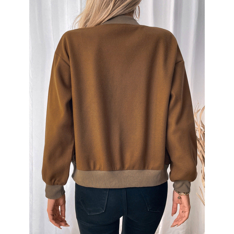 Damen modische Overshirt-Jacke mit Druckknopfverschluss und seitlichen Taschen R&B
