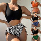 Damen Cut-Out Badeanzug mit hoher Taille und animalischem Muster R&B