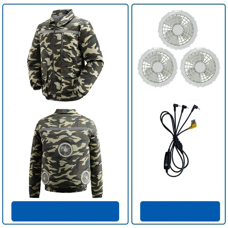 Herren nan belüftete Arbeitsjacke mit integrierten Lüftern, USB-Stromanschluss und reflektierenden Einsätzen R&B