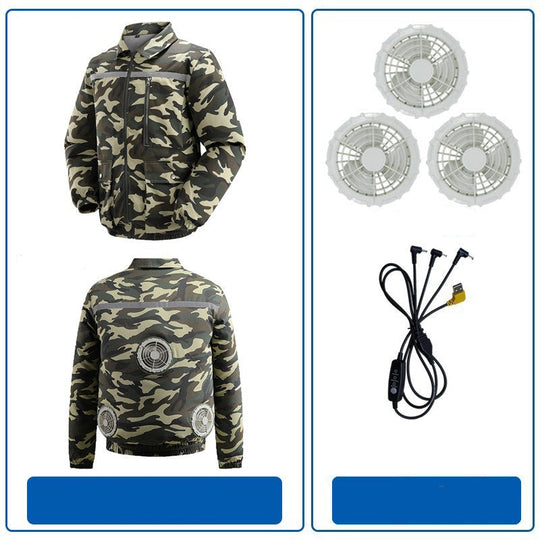 Herren nan belüftete Arbeitsjacke mit integrierten Lüftern, USB-Stromanschluss und reflektierenden Einsätzen R&B