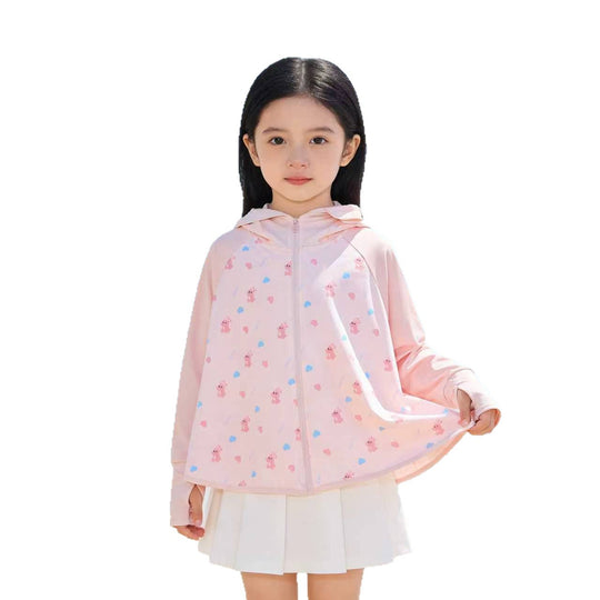 Unisex nan UV-Schutz Kapuzen-Cape für Kinder mit asymmetrischem A-Linien-Schnitt und Hasenprint  R&B