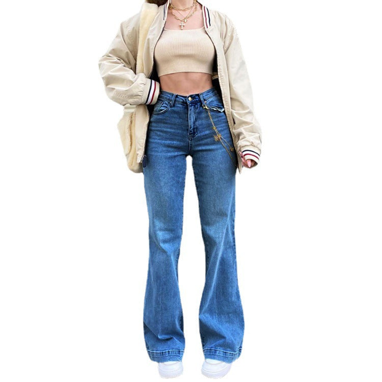 Damen Flared Jeans mit hohem Bund und trendigem Schlag R&B
