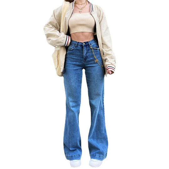 Damen Flared Jeans mit hohem Bund und trendigem Schlag R&B