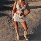 Damen Häkel-Bikini-Set mit Cut-Out-Details R&B