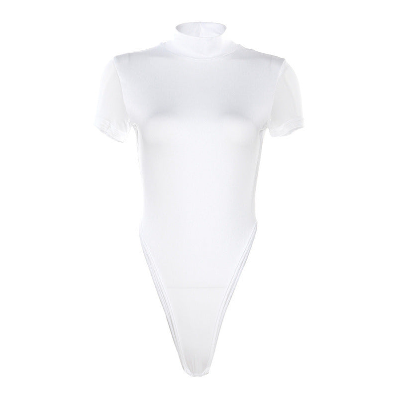 Damen Figurbetontes Bodysuit mit Hochkragen R&B