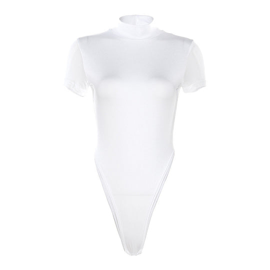 Damen Figurbetontes Bodysuit mit Hochkragen R&B