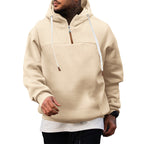 Herren lässiger Kapuzenpullover mit hochwertigem Reißverschluss und strukturiertem Stoff R&B