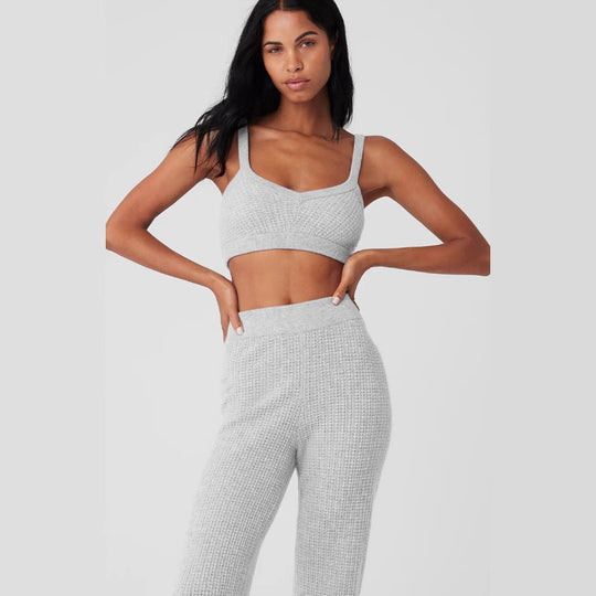 Damen Sportliches Rippstrick-Set R&B
