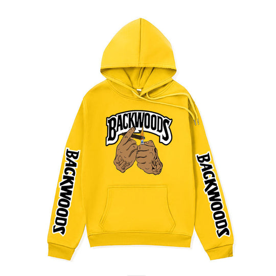Damen Kapuzensweater mit kreativen Grafikdesign und seitlichen Kängurutaschen R&B