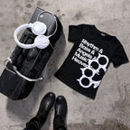 Damen T-Shirt mit kreativem Druckdesign und figurbetontem Schnitt R&B