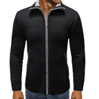 Herren Strickjacke mit Stehkragen und praktischen Taschen R&B