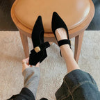 Damen modische Ballerinas mit elegantem Riemchen und luxuriöser Schnalle R&B