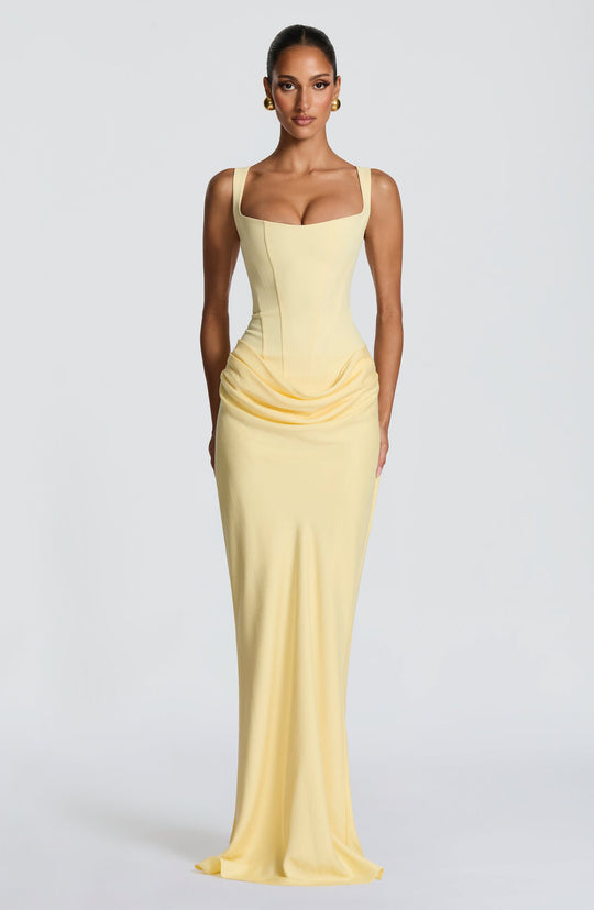 Damen Elegantes langes Etuikleid mit taillierter Silhouette und raffinierter Drapierung R&B