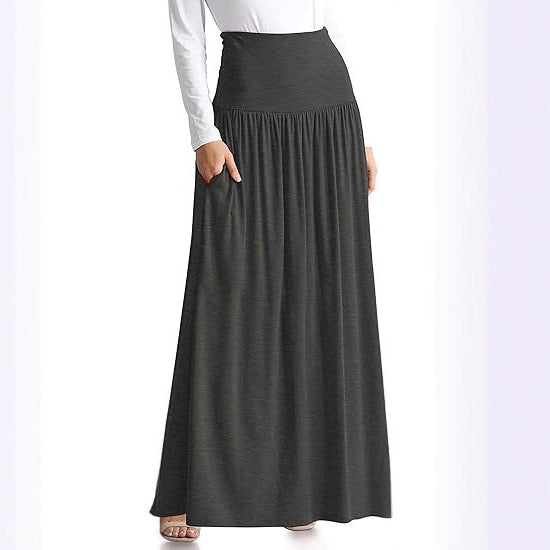 Damen Maxi-Rock mit elastischem Bund und Taschen R&B