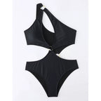 Damen Cut-Out Badeanzug mit modischem Ringdetail und figurformendem Schnitt R&B
