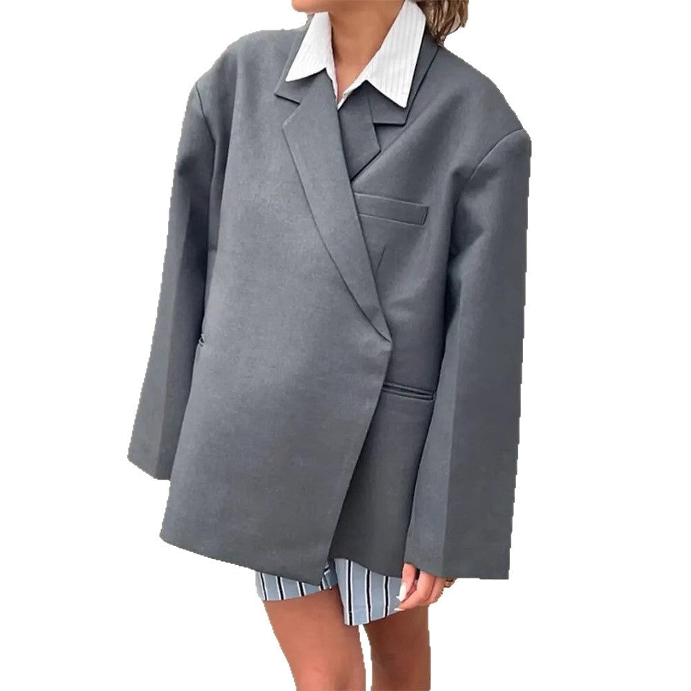 Damen Oversized Blazer mit eleganter Tasche und schickem Revers R&B