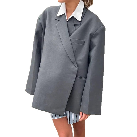 Damen Oversized Blazer mit eleganter Tasche und schickem Revers R&B