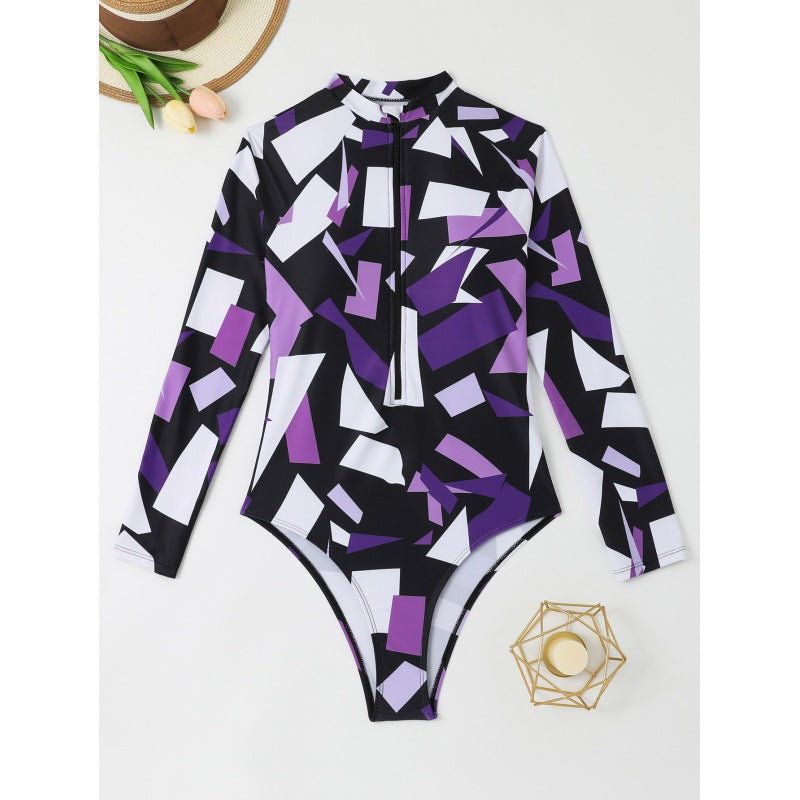 Damen Surfanzug mit geometrischem Design und praktischem Reißverschluss R&B