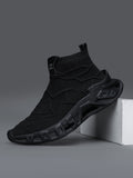 Damen Komfortable Strick-Sneaker mit hohem Schaft und flexiblem Design R&B