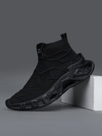Damen Komfortable Strick-Sneaker mit hohem Schaft und flexiblem Design R&B