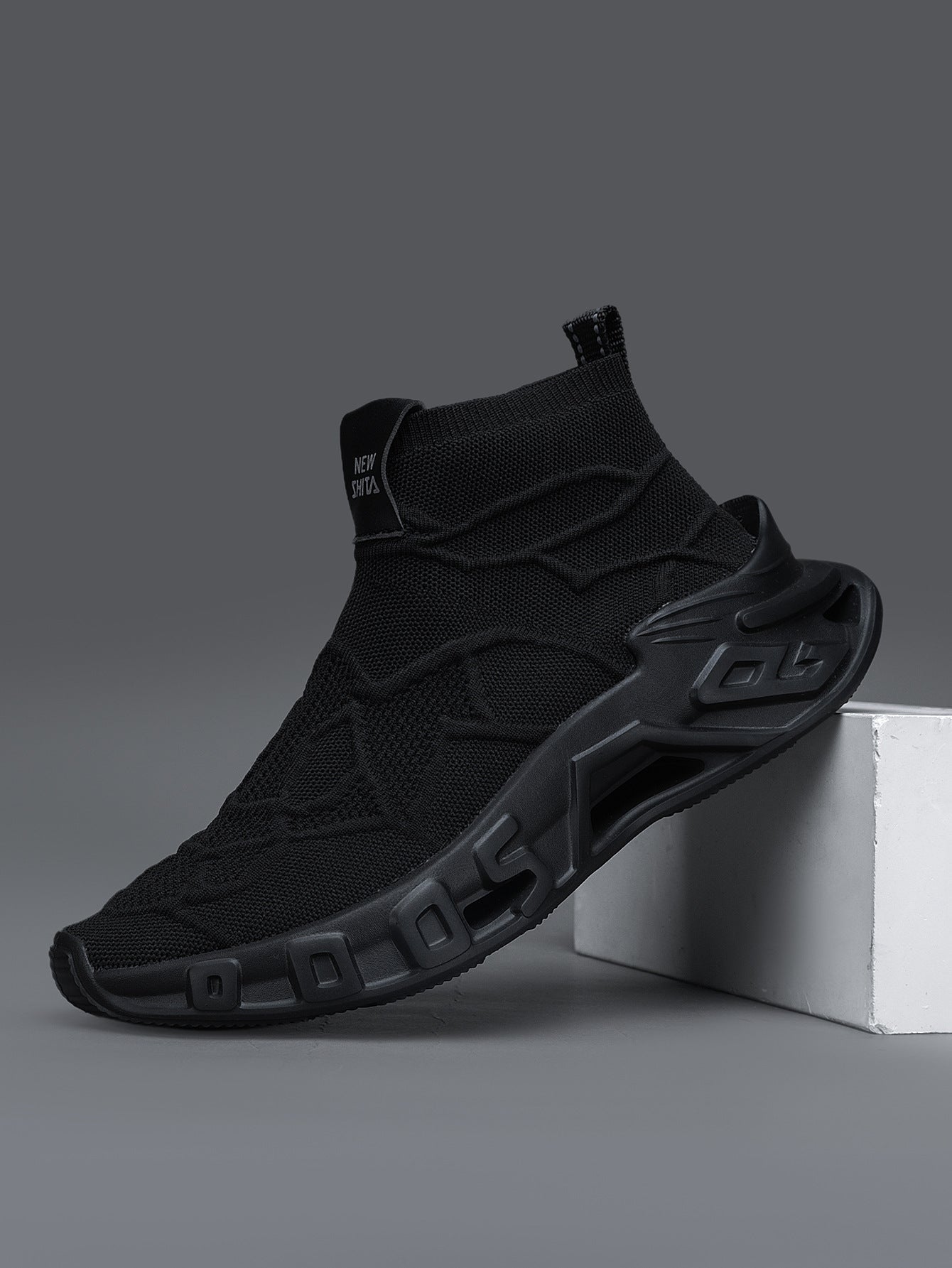 Damen Komfortable Strick-Sneaker mit hohem Schaft und flexiblem Design R&B