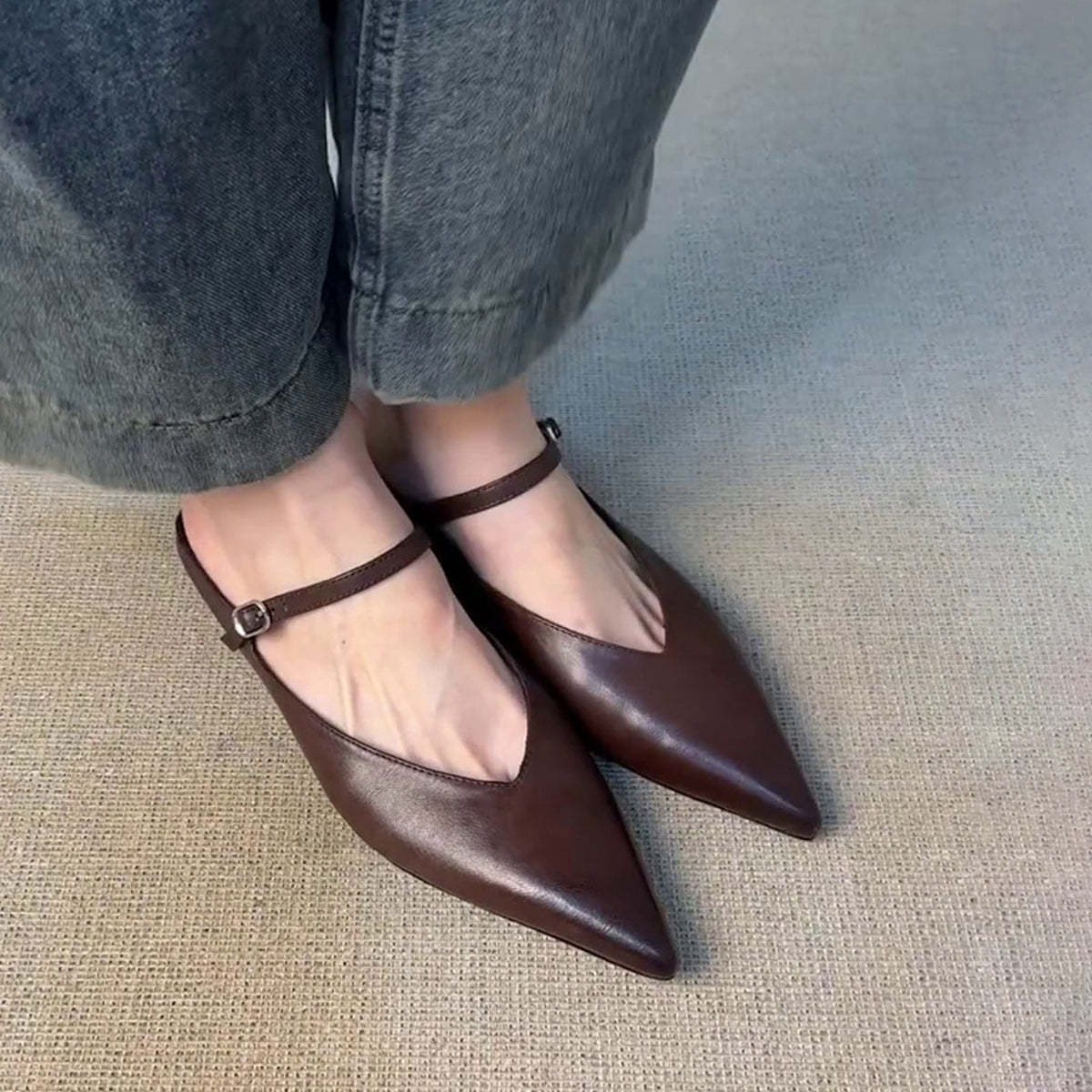 Damen Slingback Ballerinas mit eleganter Spitze und verstellbarem Riemen R&B