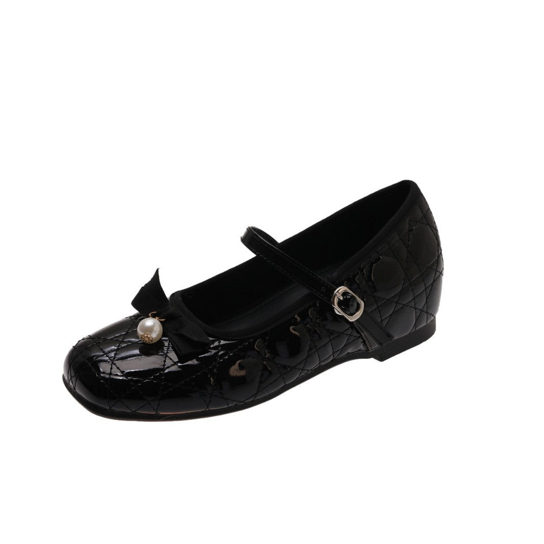 Damen Ballerinas mit eleganter Schnallenverzierung und hochwertiger Ledernarbung R&B