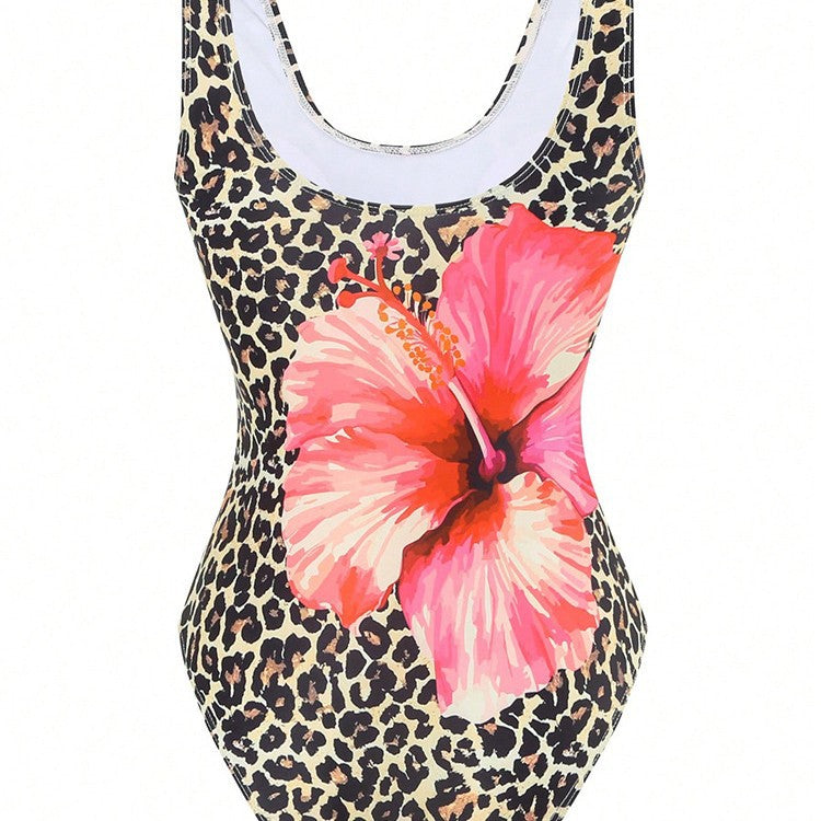 Damen Floral-Muster Einteiler Badeanzug R&B