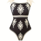 Damen eleganter Badeanzug mit verstellbaren Trägern und modischem Wickelrock R&B