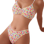 Damen Triangel-Bikini mit floralem Muster und feinen Details R&B