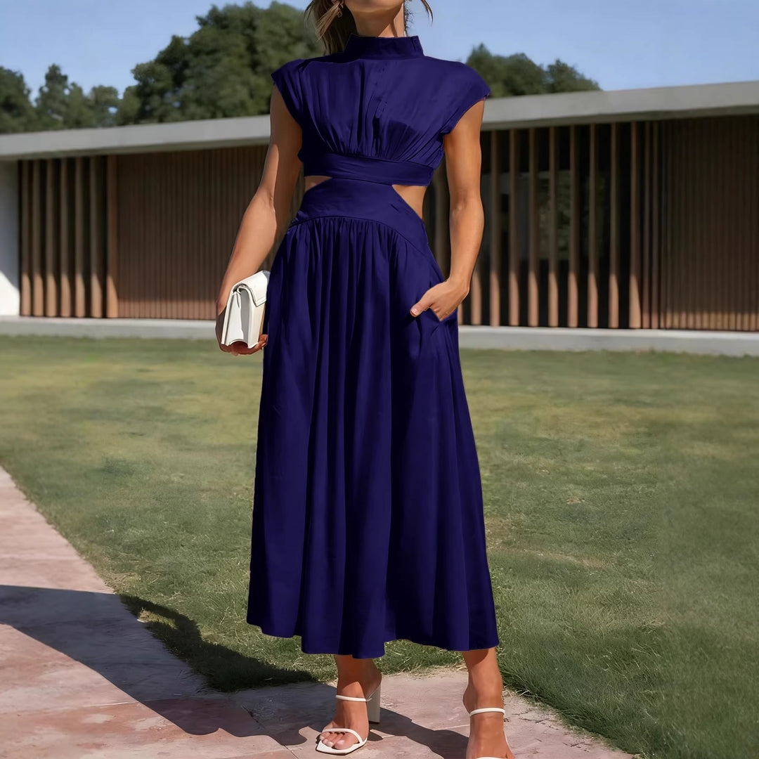 Damen Maxikleid mit elegantem Wickeldesign und raffiniertem Cut-Out R&B