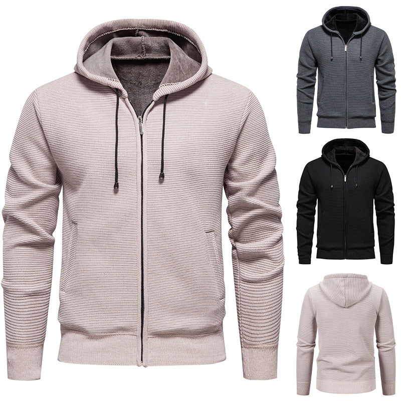 Herren moderne Kapuzenjacke mit strukturiertem Design und praktischen Taschen R&B