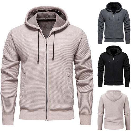 Herren moderne Kapuzenjacke mit strukturiertem Design und praktischen Taschen R&B