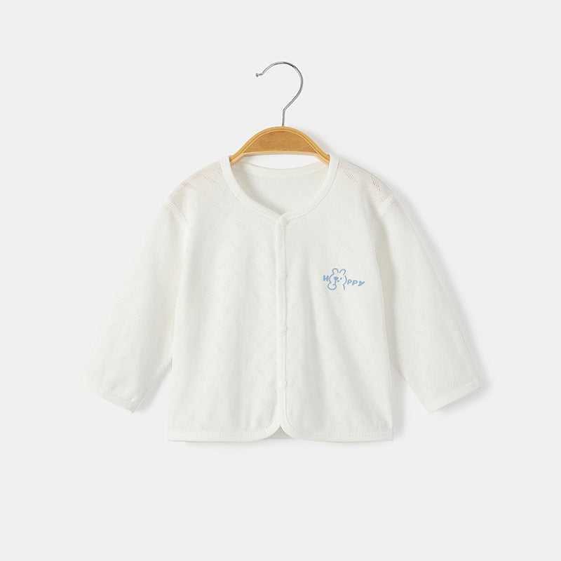 Unisex nan soft organische Baumwolle Snap-Front strukturierte Babystrickjacke mit gesticktem Teddy R&B