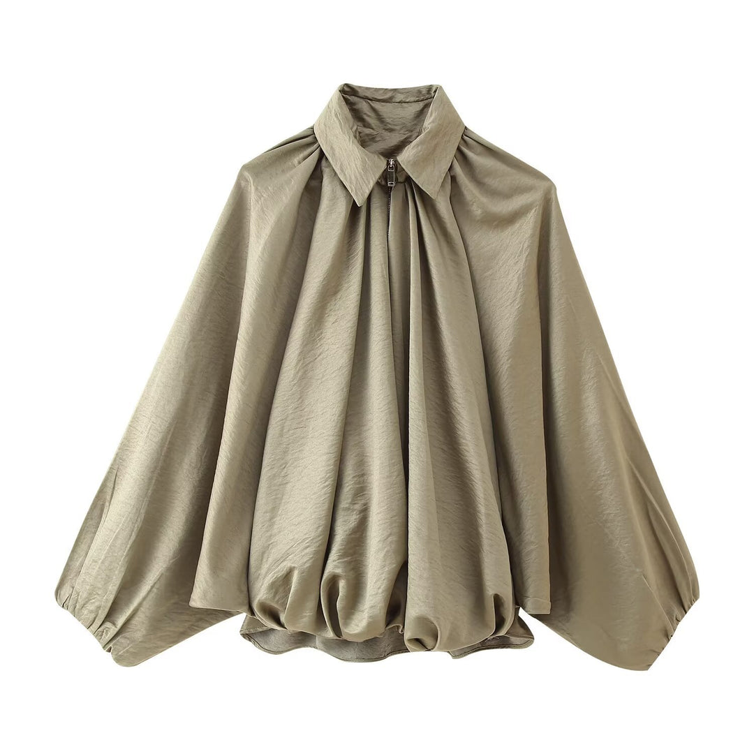 Damen elegante Bluse mit Plisseedetails R&B