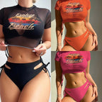 Damen Crop-Top Bikini-Set mit stylischen Schnittdetails und verstellbaren Trägern R&B
