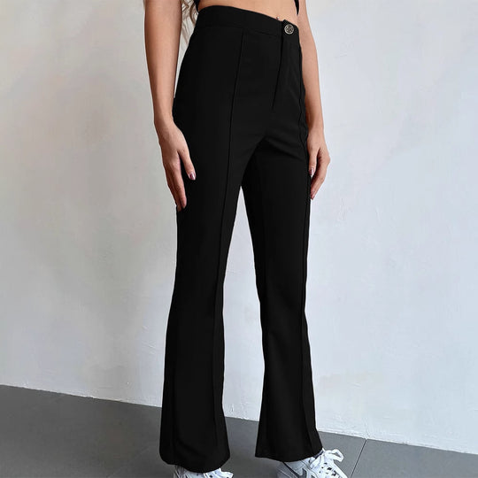 Damen elegante Business-Hose mit seitlichen Eingrifftaschen und schmalem Schnitt R&B